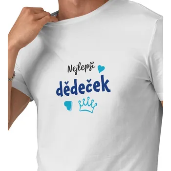 Pánské triko bílé - Nejlepší dědeček 3XL