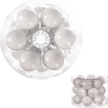 Autronic Ozdoby skleněné, barva bílá, pr.4 cm, cena za 1 balení (18ks) - VAK129-4