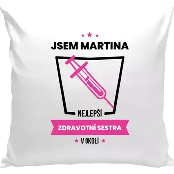 Polštář Polštář bílý 40x40 cm Nejlepší v okolí - zdravotní sestra