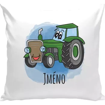 Polštář Polštář pro děti - Traktor - bílá 40 × 40 cm