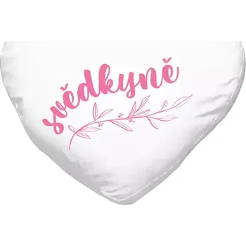 Polštář Polštář srdce 40x35 cm Svědkyně - s větvičkou