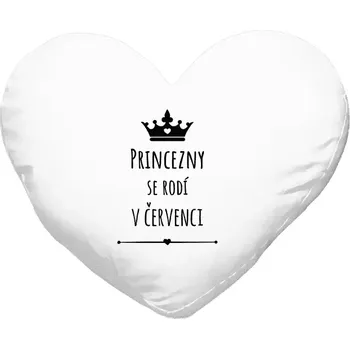 Polštář Polštář srdce 40x35 cm Princezny se rodí v ...