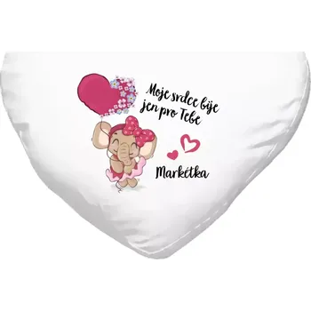 Polštář Polštář srdce 40x35 cm Moje srdce bije jen pro tebe se jménem