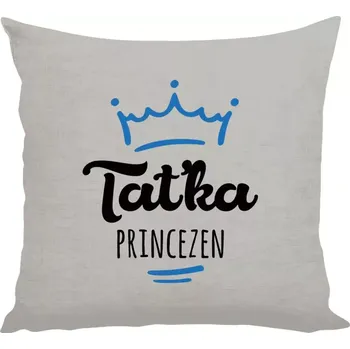 Polštář Polštář lněný 40x40 cm Taťka princezen