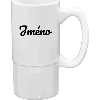 Sklenice Půllitr bílý vysoký Vlastní jméno