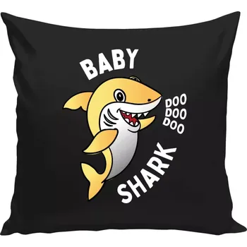 Polštář Polštář černý 40x40 cm Baby Shark