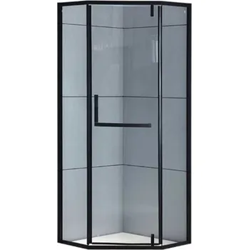 BPS-koupelny Pětiúhelníkový sprchový kout HYD-PK4026A 80x80 černá/transparent - bez vaničky