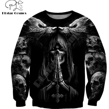 Pánská mikina Pánská mikina s kapucí a bez3D potiskem satan, lebka Velikost: 3XL, Barva (Varianta): Mikina