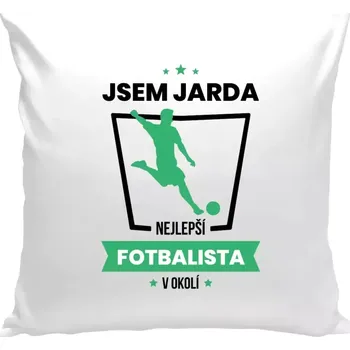 Polštář Polštář bílý 40x40 cm Nejlepší v okolí - fotbalista