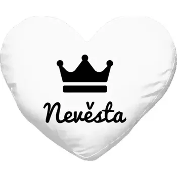 Polštář Polštář srdce 40x35 cm Nevěsta - korunka