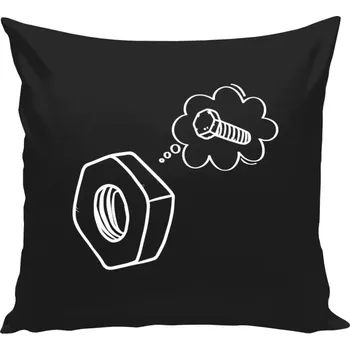 Polštář Polštář černý 40x40 cm Matička - šroubek