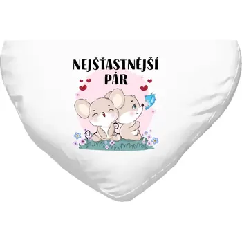 Polštář Polštář srdce 40x35 cm Nejšťastnější pár