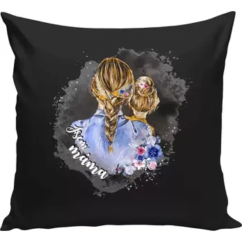 Polštář Polštář černý 40x40 cm Jsem máma - holka