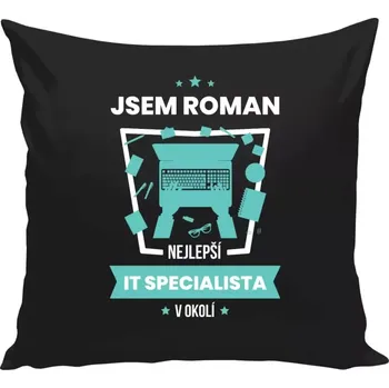 Polštář Polštář černý 40x40 cm Nejlepší v okolí - IT specialista