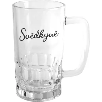Sklenice Půllitr skleněný Svědkyně - nápis