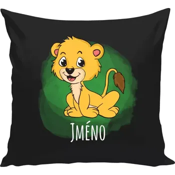 Polštář Polštář černý 40x40 cm Lvíček