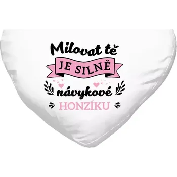 Polštář Polštář srdce 40x35 cm Milovat tě je silně návykové