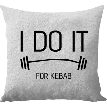 Polštář Polštář bílý 40x40 cm - dlouhý chlup I do it for kebab