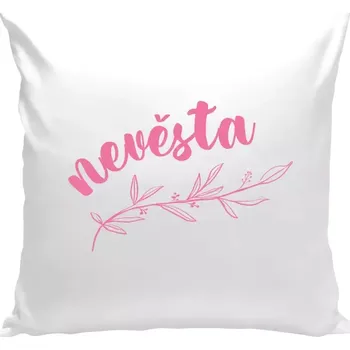 Polštář Polštář bílý 40x40 cm Nevěsta - s větvičkou