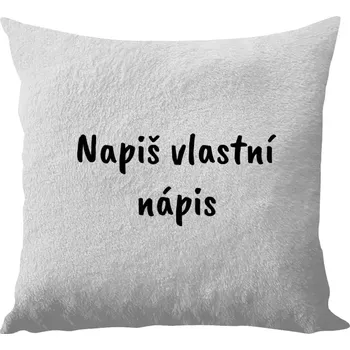 Polštář Polštář bílý 40x40 cm - dlouhý chlup Vlastní nápis