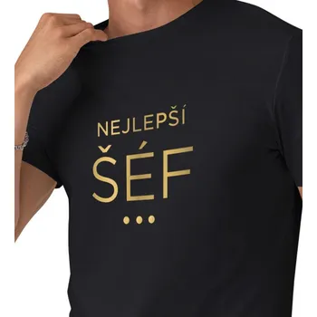 Pánské triko černé - Nejlepší šéf 3XL