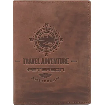 Peněženka Světlehnědá kožená peněženka Peterson N4 v originální krabičce + RFID