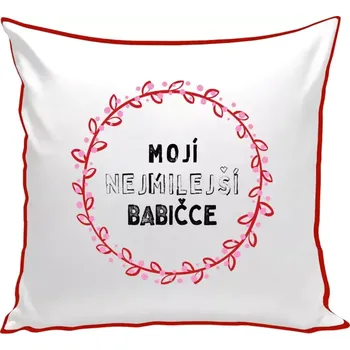 Polštář Polštář barevný 32x32 cm Mojí nejmilejší babičce