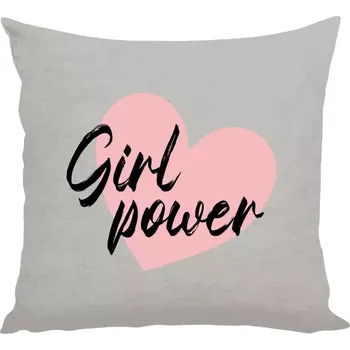 Polštář Polštář lněný 40x40 cm Girl power