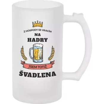 Sklenice Půllitr pro švadleny - Z hospody se vracím - Švadlena - matný