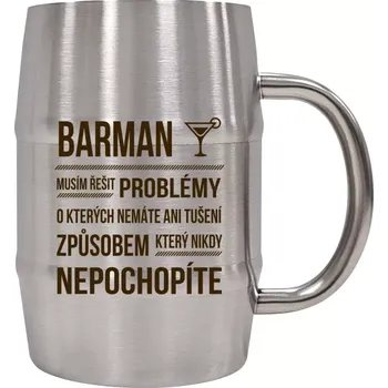 Sklenice Nerezový chladicí půllitr Musím řešit problémy - barman
