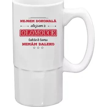 Sklenice Půllitr bílý vysoký Nejsem dokonalá, ale jsem z...