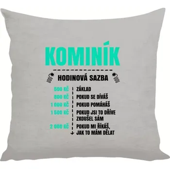 Polštář Polštář lněný 40x40 cm Hodinová sazba - kominík