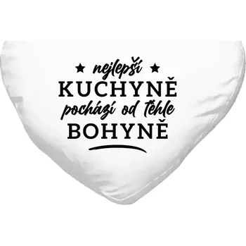 Polštář Polštář srdce 40x35 cm Nejlepší kuchyně je od téhle bohyně