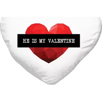 Polštář Polštář srdce 40x35 cm He is my Valentine