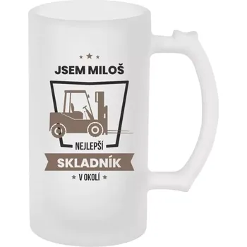 Sklenice Půllitr skleněný matný Nejlepší v okolí - skladník