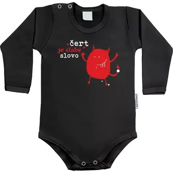 Kojenecký body Dětské body s dlouhým rukávem Čert je slabé slovo