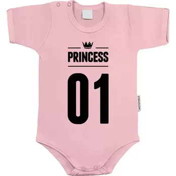 Kojenecký body Dětské body s krátkým rukávem Princess s vlastním číslem