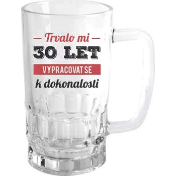 Sklenice Narozeninový půllitr - Trvalo mi x let vypracovat se k dokonalosti - čirý