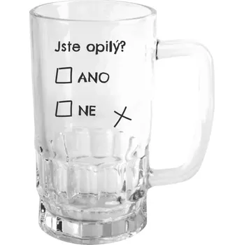Sklenice Půllitr skleněný Jste opilý? Ano x ne