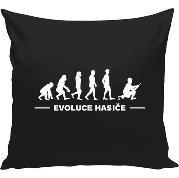 Polštář Polštář černý 40x40 cm Evoluce - hasič
