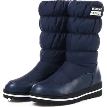 Dámské polobotky Voděodolné sněhule protikrizové zimní s prošíváním a nápisem Barva: Modrá, Velikost: 40