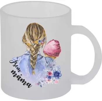 Hrnek 330 ml - skleněný matný Jsem máma - holčička