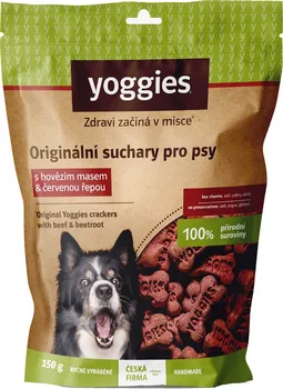 Pamlsek pro psa Yoggies Suchary pro psy s hovězím masem a červenou řepou 150 g