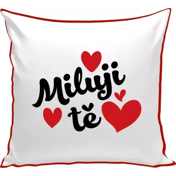 Polštář Polštář barevný 32x32 cm Miluji tě - srdíčka