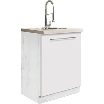 Kuchyňská skříňka Fadome Dolní kuchyňská dřezová skříňka Creativa 11D-60 Zvolte dvířka: Gray lesk, Zvolte korpus: Borovice andersen