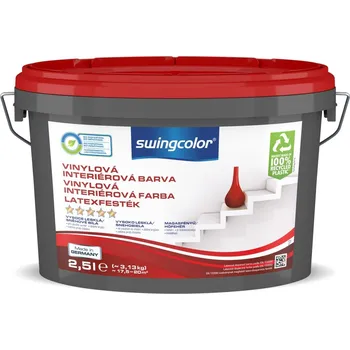 barva na zeď Swingcolor Vinylová barva, sněhobílá, lesklá, 2,5 l 6212 T02,5 0