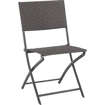 Sunfun Neila Zahradní židle sklopná, 52 × 46 × 82 cm, ocel, PE ratan, šedostříbrná FRS00027