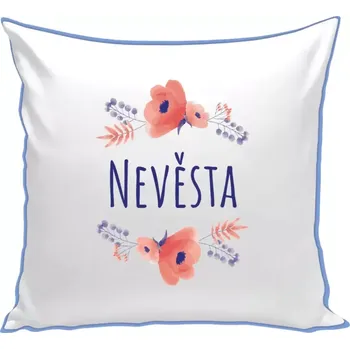 Polštář Polštář barevný 32x32 cm Nevěsta - fialové květiny