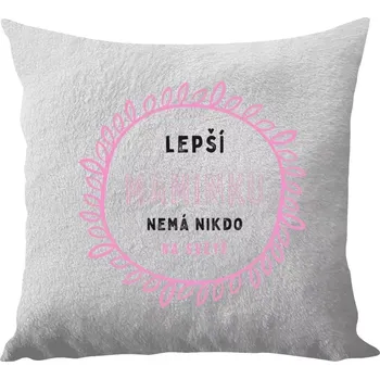 Polštář Polštář bílý 40x40 cm - dlouhý chlup Lepší maminku nemá nikdo na světě