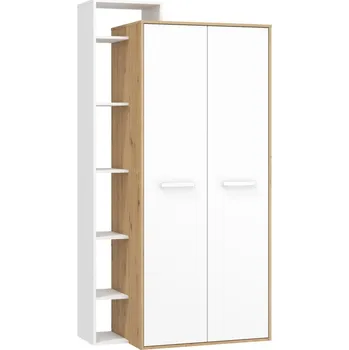 Šatní skříň Skříň DORINDA 2D levá, dub artisan/bílá, 5 let záruka + vyzvednutí ZDARMA